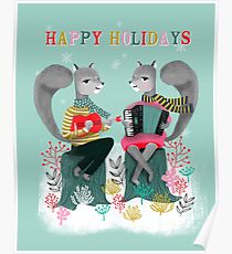 Squirrels' Christmas by Andrea Lauren Poster