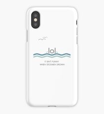 It isn't funny when stickmen drown iPhone Case