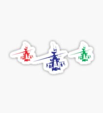 Multicolor helicopter Sticker