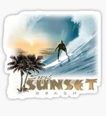 sunset beach Sticker