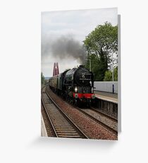 Steam train on Forth Rail Bridge Greeting Card