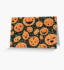 Fun Halloween pumpkins pattern Greeting Card