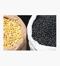 Black Beans and Yellow Corn Photographic Print