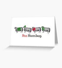 Baa humbug sheep knitting crochet Christmas card Greeting Card