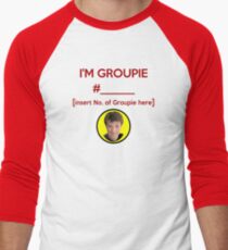 "I'm Groupie Number.... " Joss Whedon's Dr. Horrible - Dark Men's Baseball ¾ T-Shirt