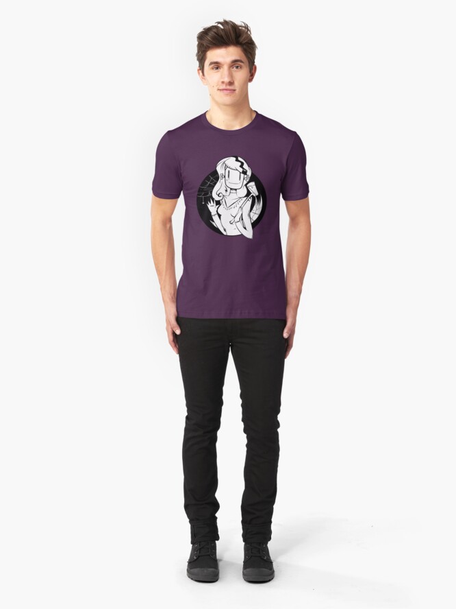 Alternate view of Lady Frankenstein- Happy Halloween Slim Fit T-Shirt