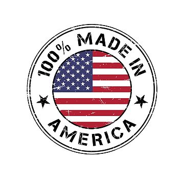 USA Made in America flag flag stamp Poster