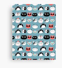 pattern amusing portraits of cats Canvas Print