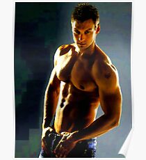 Gym Hunk in Blue Jeans Poster