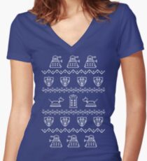 Timey Wimey Sweater Women's Fitted V-Neck T-Shirt