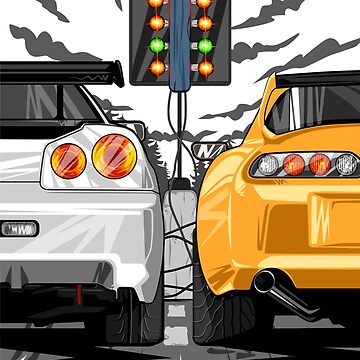 Toyota Supra vs Nissan Skyline | Art Board Print