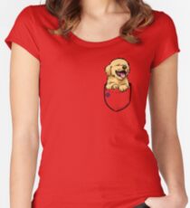 Pocket Puppiez - Golden Retriever Women's Fitted Scoop T-Shirt