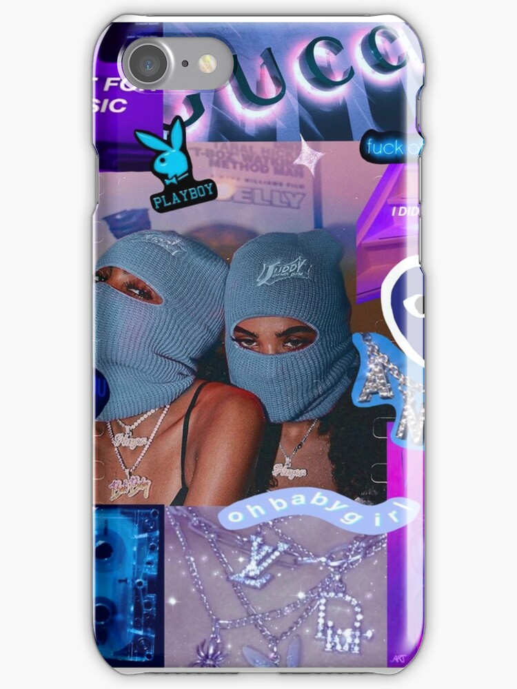 "blue baddie aesthetic collage" iPhone Case & Cover by ...