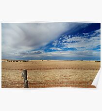 Rural fence line Poster
