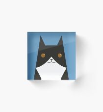 Black and White Cat Acrylic Block
