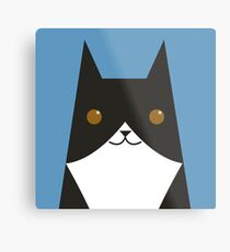 Black and White Cat Metal Print