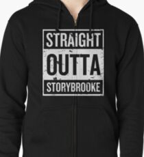 Straight Outta Storybrooke - White Words Zipped Hoodie