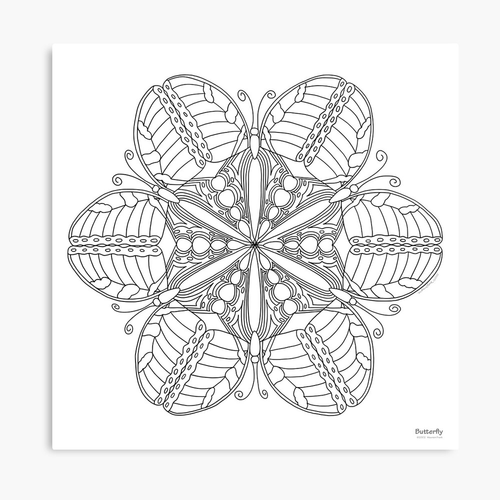 "Butterfly Mandala Print - Color Your Own!" Canvas Print ...