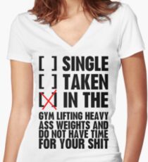 Relationship status GYM Women's Fitted V-Neck T-Shirt