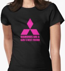 Diamonds are a girl's best friend pink Women's Fitted T-Shirt