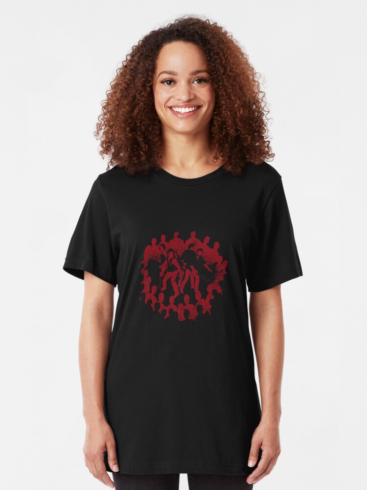 Alternate view of Surrounded by Death Slim Fit T-Shirt