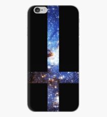 Vinilo o funda para iPhone Cruz invertida galaxia azul