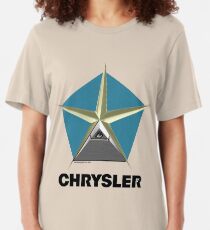 Chrysler Pentagram Pyramid Pentagon Esoteric Automotive Symbol Logo Slim Fit T-Shirt