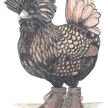Artwork thumbnail, Polish chicken in farm boots by JimsBirds