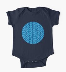 Blue knit sweater fabric pattern One Piece - Short Sleeve