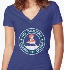 Seaside Signage Women's Fitted V-Neck T-Shirt