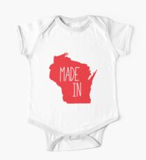 Made in Wisconsin - Red Short Sleeve Baby One-Piece