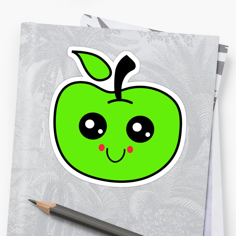  Kawaii  cute apple Sticker by artMoni Redbubble