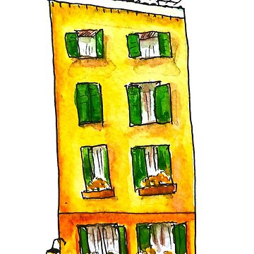 Vorschaubild zum Design Niedliches gelbes Haus, Aquarell, Sticker von arpiart