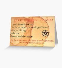 Harry Dresden Business Card Greeting Card