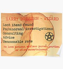 Harry Dresden Business Card Poster