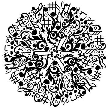 Music Mandala art drawing