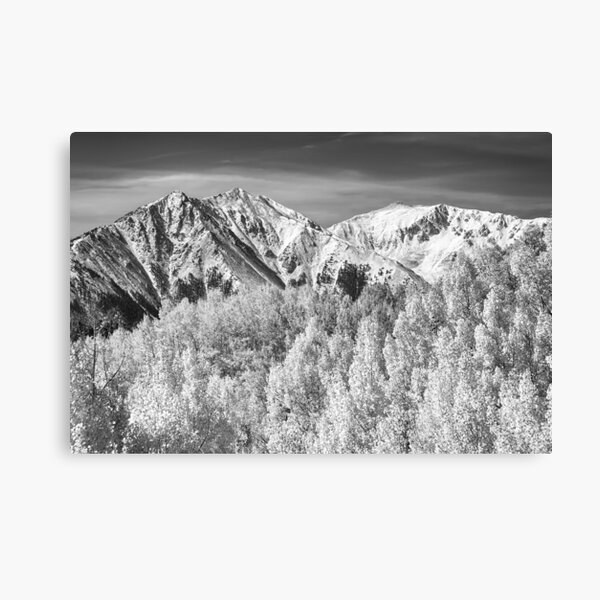 Colorado Rocky Mountain Autumn Magic Black and White Canvas Print