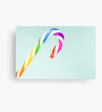 Rainbow Candy Cane Canvas Print