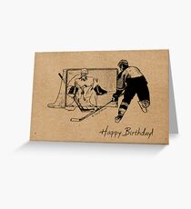 Shot on Net Hockey Birthday Card Greeting Card