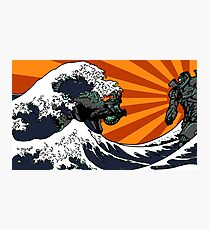 Kaiju Vs Jaeger (Japanese Wave) Photographic Print
