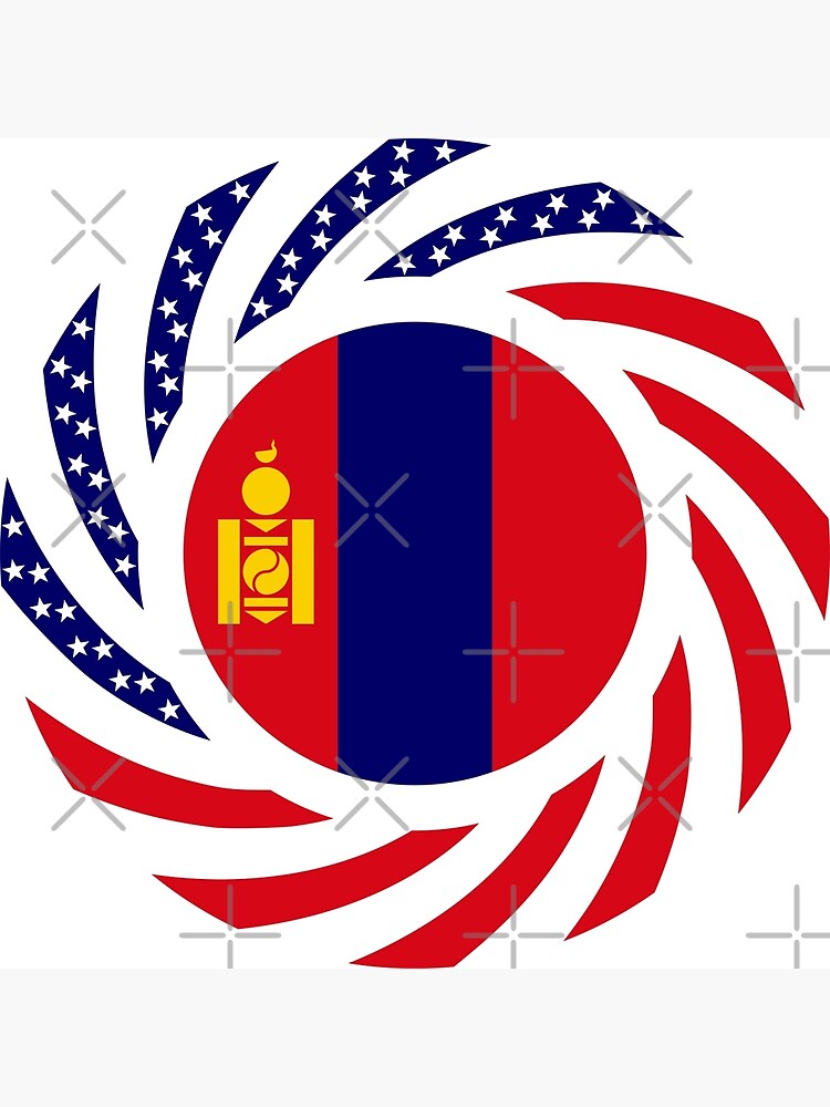 Mongolian American Multinational Patriot Flag Series by carbonfibreme