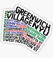Typographic Greenwich Village Map, NYC Sticker