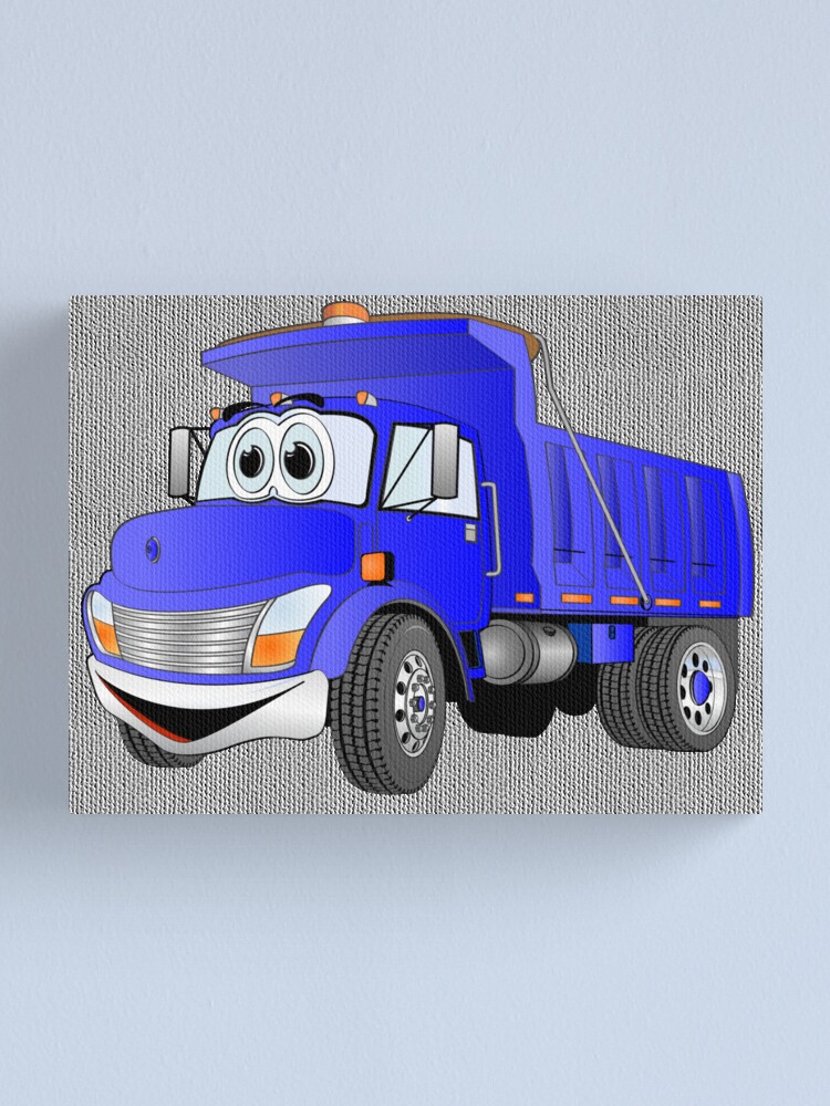 Camion à Benne Basculante Bleu Dessin Animé Impression Sur Toile