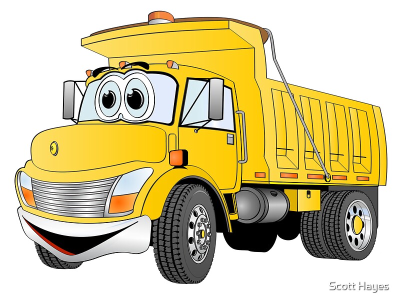 "Yellow Cartoon Dump Truck" Greeting Cards by Graphxpro | Redbubble