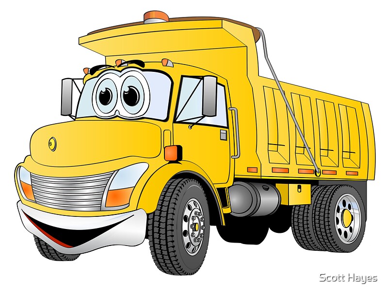 "Yellow Cartoon Dump Truck" Posters by Graphxpro | Redbubble