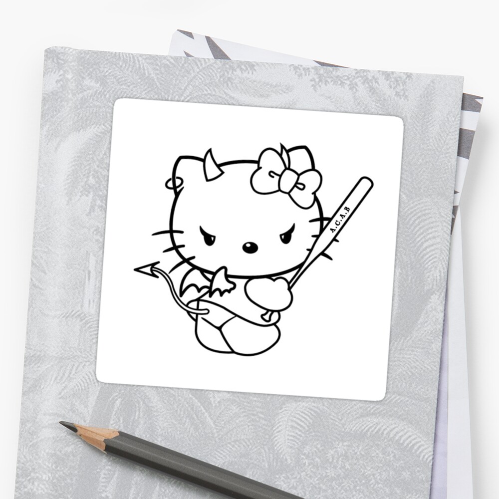  ACAB Hello Kitty  Sticker by Solonya Redbubble