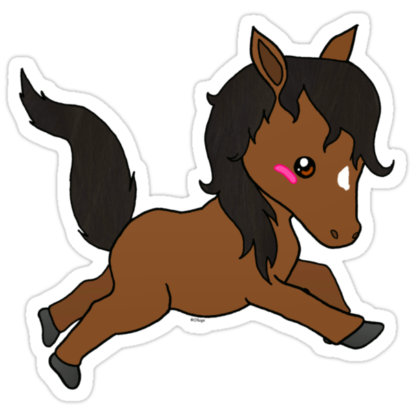 "Cute baby horse" Stickers by Olluga | Redbubble