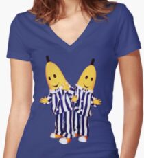 Bananas in Pajamas - B1 and B2 Women's Fitted V-Neck T-Shirt