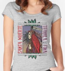 Camiseta entallada de cuello redondo Camisa Tequila Santa Muerte