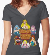 She-Ra Princess of Power - Girls of The Great Rebellion - Color Women's Fitted V-Neck T-Shirt